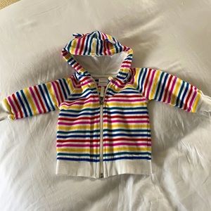 Hanna Andersson bear ear hooded zip up sweatshirt - like new 18-24mos